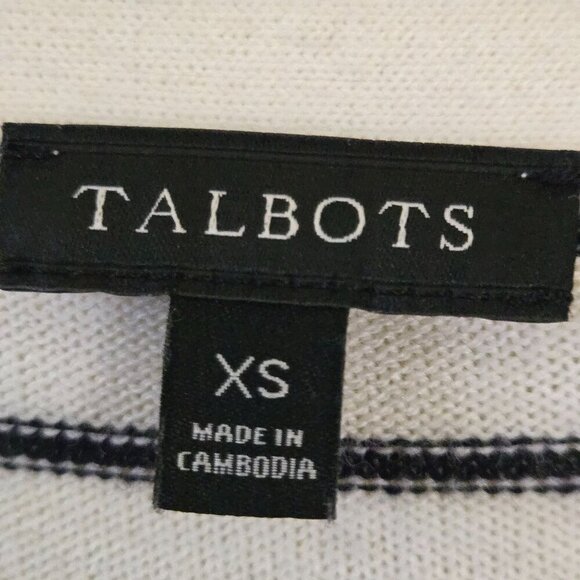Talbots Super Soft Tipped Cardigan Sweater Nautical Long Line Size XS - Picture 6 of 7